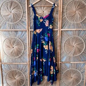 Maeve by Anthropologie Vivienne Blue and Pink Sundress Sweetheart Neckline SZ 4